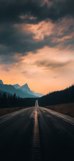 road, asphalt, evening Wallpaper 1080x2340