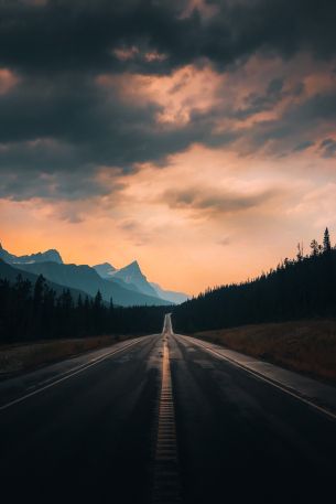 road, asphalt, evening Wallpaper 640x960