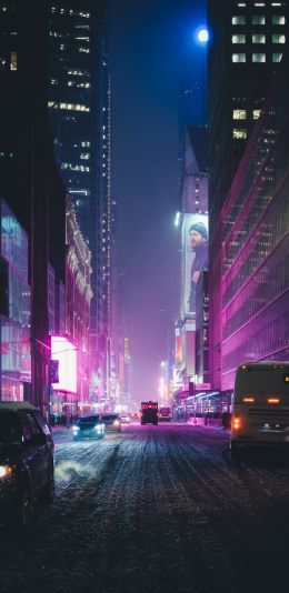 Times Square, New York, USA Wallpaper 1080x2220