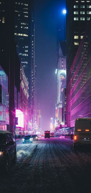 Times Square, New York, USA Wallpaper 1080x2280