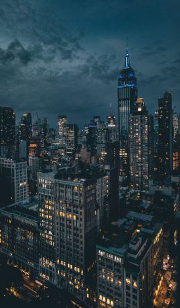 New York, USA, night city Wallpaper 600x1024