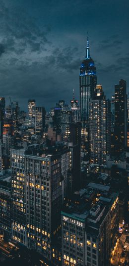 New York, USA, night city Wallpaper 1440x2960