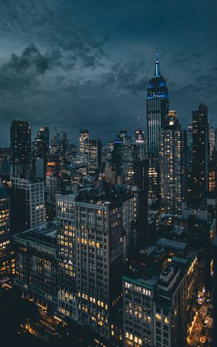 New York, USA, night city Wallpaper 1752x2800