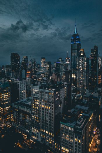 New York, USA, night city Wallpaper 640x960