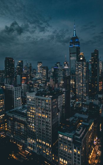 New York, USA, night city Wallpaper 1200x1920