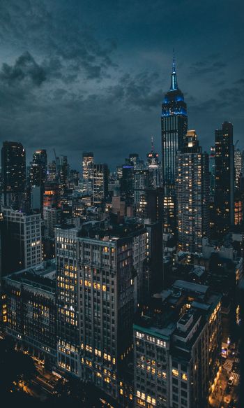 New York, USA, night city Wallpaper 1200x2000