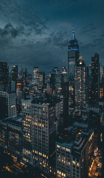 New York, USA, night city Wallpaper 600x1024
