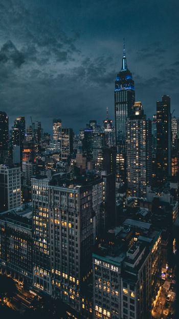 Обои 640x1136 Нью-Йорк, США, ночной город
