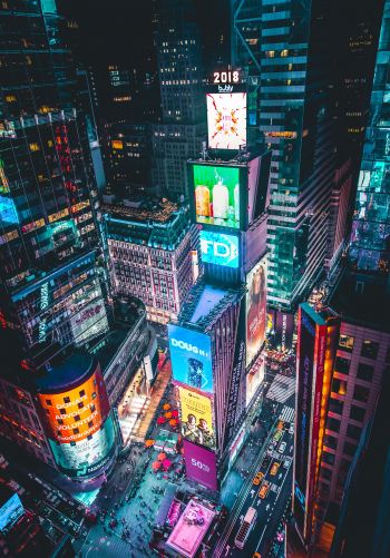 Times Square, New York, bird's eye view Wallpaper 1668x2388