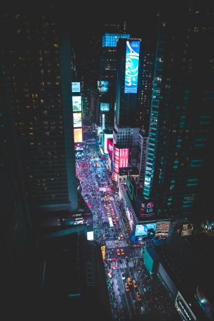 Times Square, night city, New York Wallpaper 4480x6720