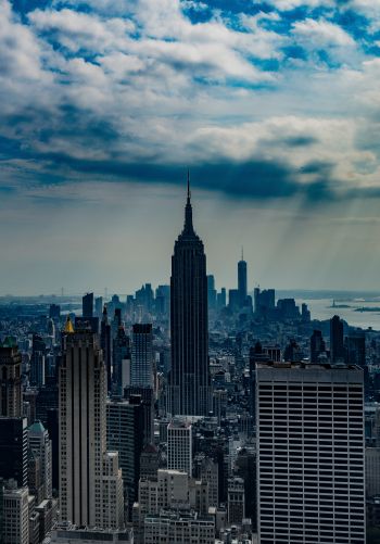 Empire State Building, New York, bird's eye view Wallpaper 1668x2388