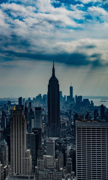 Empire State Building, New York, bird's eye view Wallpaper 1200x2000