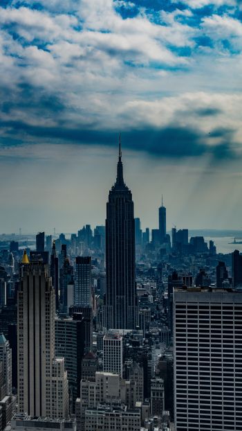 Empire State Building, New York, bird's eye view Wallpaper 1440x2560