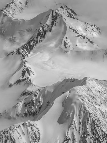 Alaska, USA, bird's eye view Wallpaper 1620x2160