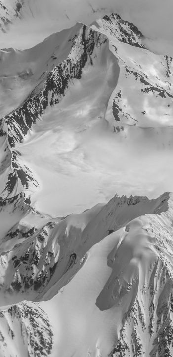 Alaska, USA, bird's eye view Wallpaper 1080x2220