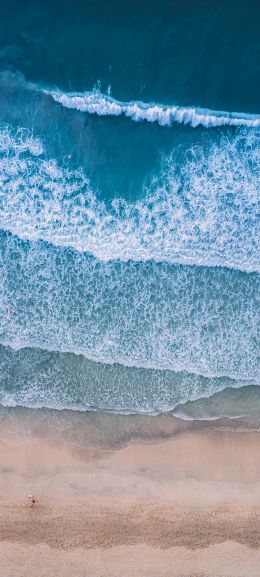 top view, beach, sea Wallpaper 720x1600