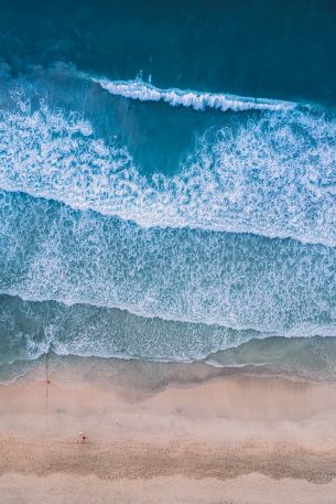 top view, beach, sea Wallpaper 640x960