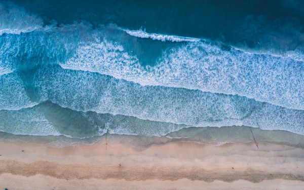 top view, beach, sea Wallpaper 1920x1200