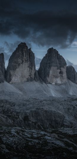 Three peaks of Lavaredo, mountain range, landscape Wallpaper 1440x2960
