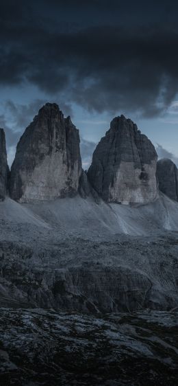 Three peaks of Lavaredo, mountain range, landscape Wallpaper 1125x2436