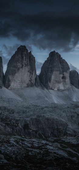 Three peaks of Lavaredo, mountain range, landscape Wallpaper 1284x2778