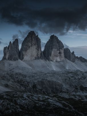 Three peaks of Lavaredo, mountain range, landscape Wallpaper 2048x2732