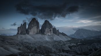 Three peaks of Lavaredo, mountain range, landscape Wallpaper 3840x2160