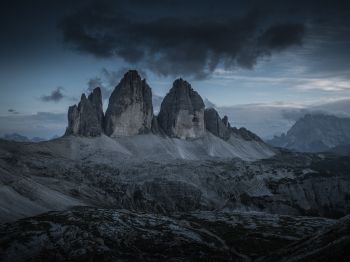 Three peaks of Lavaredo, mountain range, landscape Wallpaper 1024x768