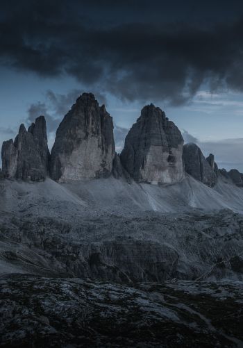 Three peaks of Lavaredo, mountain range, landscape Wallpaper 1668x2388