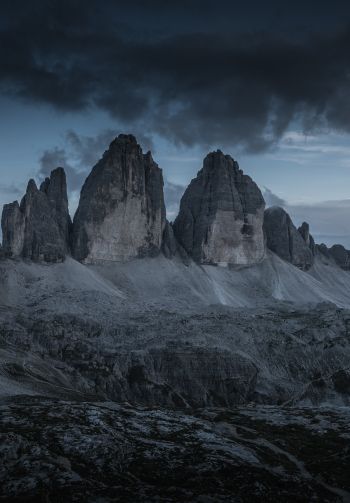 Three peaks of Lavaredo, mountain range, landscape Wallpaper 1640x2360
