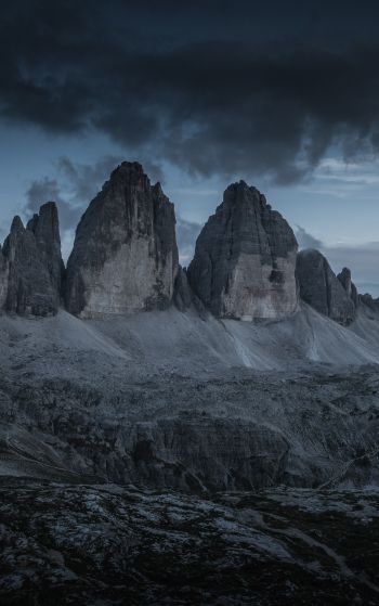 Three peaks of Lavaredo, mountain range, landscape Wallpaper 1752x2800
