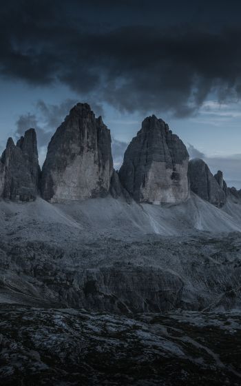 Three peaks of Lavaredo, mountain range, landscape Wallpaper 1200x1920