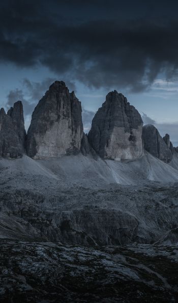Three peaks of Lavaredo, mountain range, landscape Wallpaper 600x1024