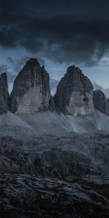 Three peaks of Lavaredo, mountain range, landscape Wallpaper 720x1440