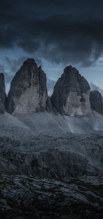 Three peaks of Lavaredo, mountain range, landscape Wallpaper 1440x3040