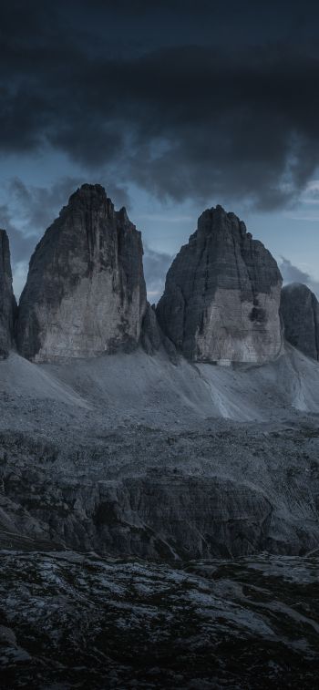 Three peaks of Lavaredo, mountain range, landscape Wallpaper 1284x2778
