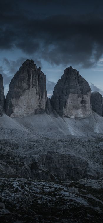 Three peaks of Lavaredo, mountain range, landscape Wallpaper 1080x2340