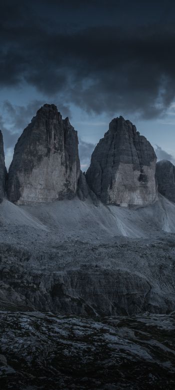 Three peaks of Lavaredo, mountain range, landscape Wallpaper 1080x2400