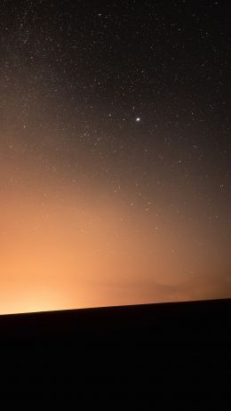 Обои 750x1334 звездное небо, горизонт, ночь