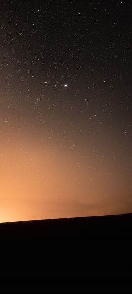 Обои 720x1600 звездное небо, горизонт, ночь