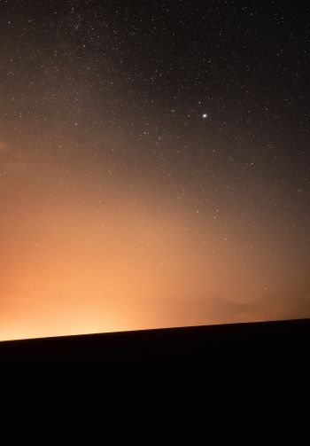 starry sky, horizon, night Wallpaper 1640x2360