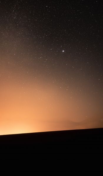 starry sky, horizon, night Wallpaper 600x1024