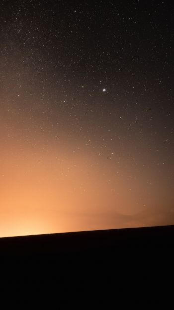 Обои 640x1136 звездное небо, горизонт, ночь