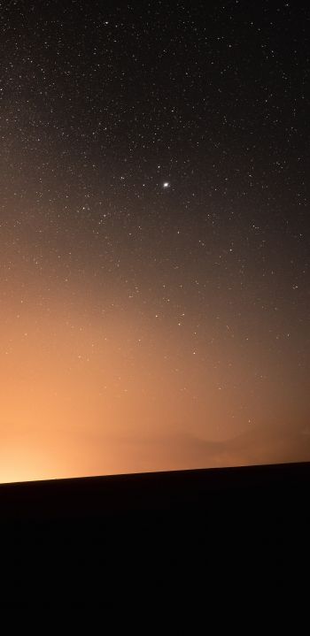 Обои 1440x2960 звездное небо, горизонт, ночь