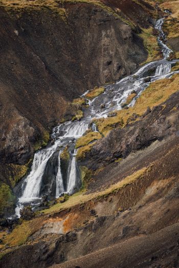 Обои 640x960 Исландия, река, пейзаж