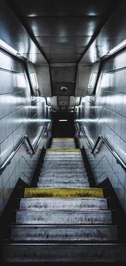 subway, ladder, gray Wallpaper 1080x2280