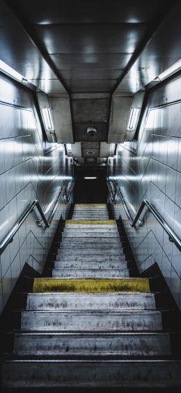 subway, ladder, gray Wallpaper 1284x2778
