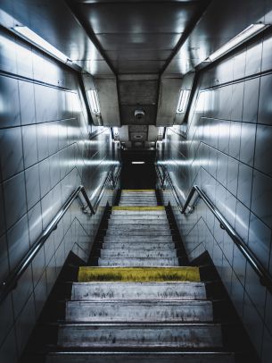 subway, ladder, gray Wallpaper 1620x2160