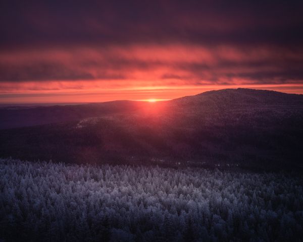 dawn, landscape, sunlight Wallpaper 1280x1024