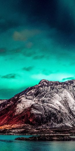 northern lights, mountain, landscape Wallpaper 720x1440